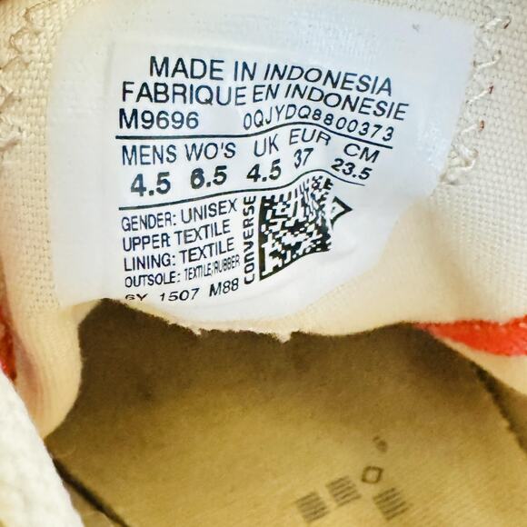 Converse Shoes Womens 6.5 Red Canvas Chuck Taylor All Star Low Top Sneakers - Picture 11 of 12